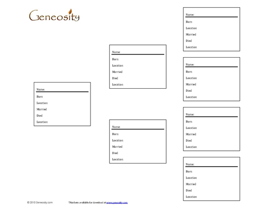 Family Tree Form - Three Generations - Access PDF Form