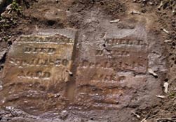 water to clear cemetery grave stone