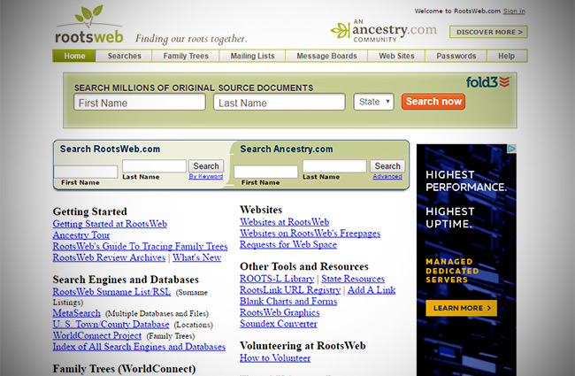 ancestry rootsweb genealogy 