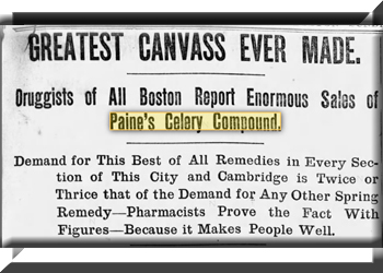 Old Newspaper with Tonic Called Pain's Celery Compound