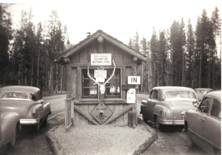 1950's at the entrance to Yellowstone National Park
