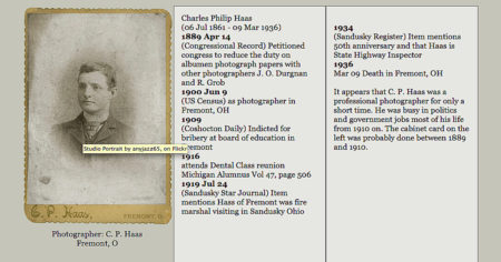 Photographer cabinet card Charles Haas