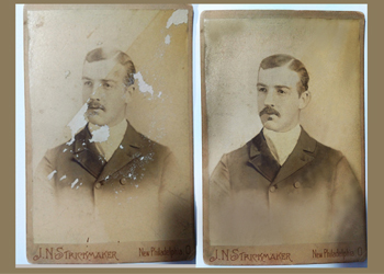 antique cabinet card photo restoration