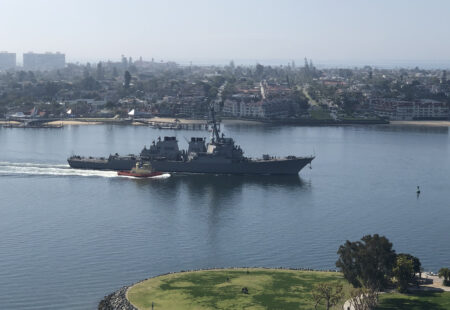 Current generation naval ship in San Diego Bay